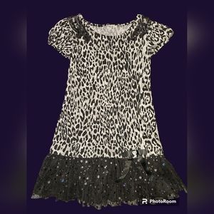Girls Animal print sequin dress